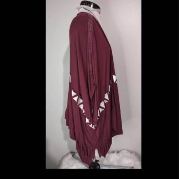 L/XL POL Short Sleeve Cardigan Blouse frill pit-pit=40” length=25” C3394 - Picture 4 of 6